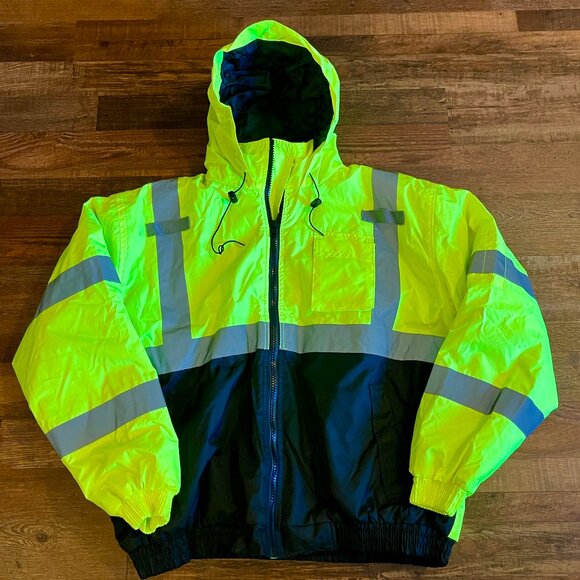 BODY GUARD INSULATED HI VISIBILITY REFLECTIVE JACKET CLASS 3 TYPE R - SIZE XL - Picture 2 of 16